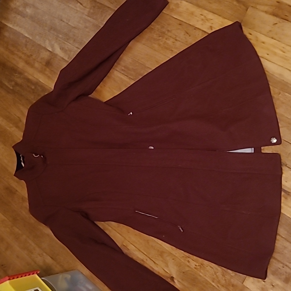 Calvin Klein burgundy/maroon wool coat Medium